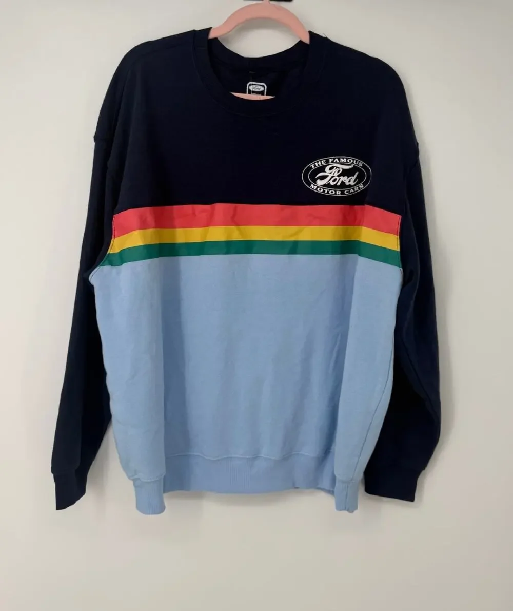 Ford Fleece Lined Color block Pullover Womens Size XXL